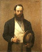 Otto Scholderer Self portrait oil painting